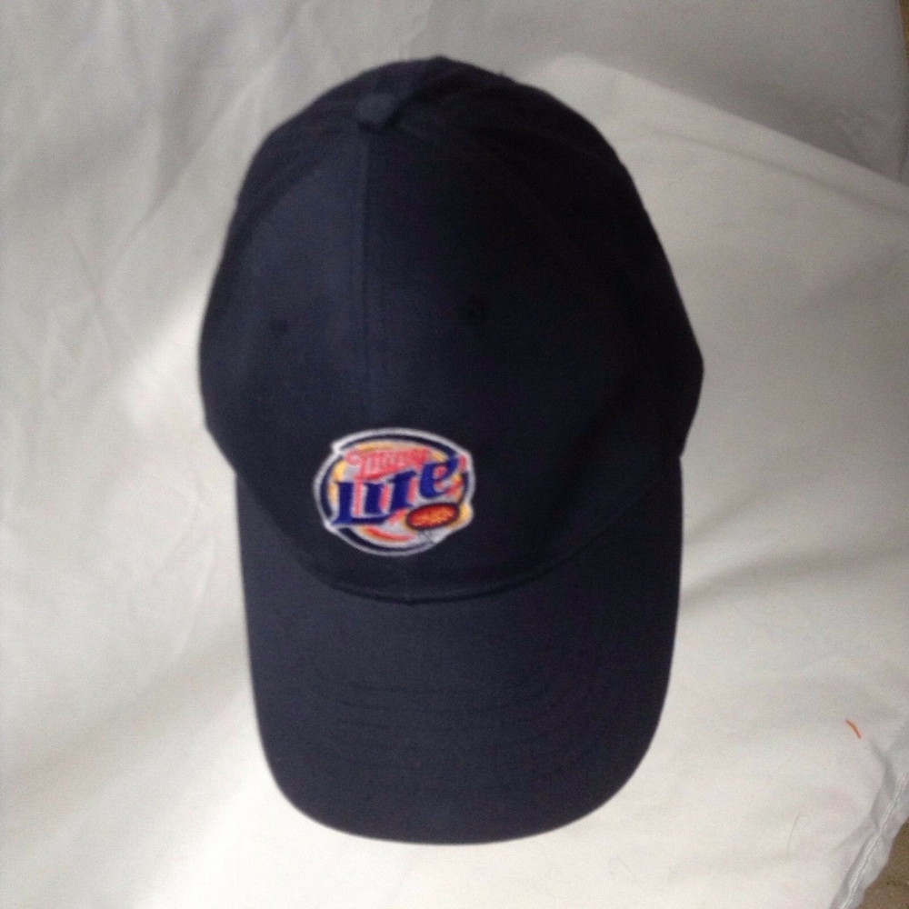 Miller Lite Cap Hat Goodman Navy Blue Cotton Adjus